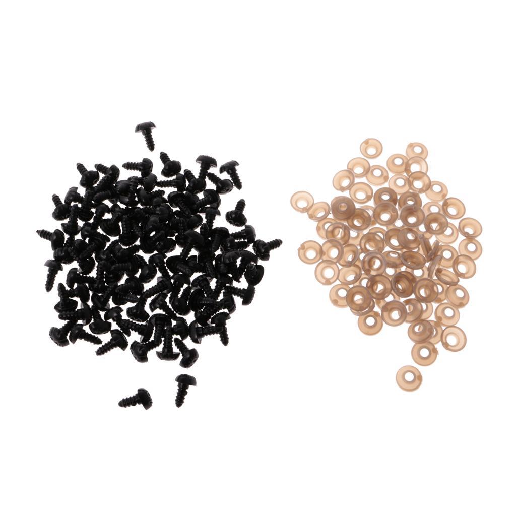 100 Piece Plastic Safety Nose with BACKS for Bear Dog Animal Toy DIY 9x12mm