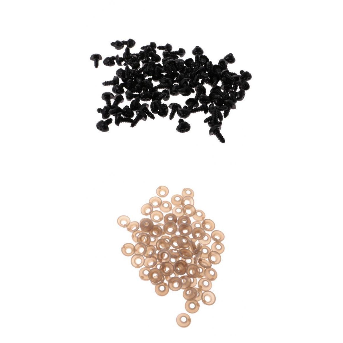 100 Piece Plastic Safety Nose with BACKS for Bear Dog Animal Toy DIY 10x13mm
