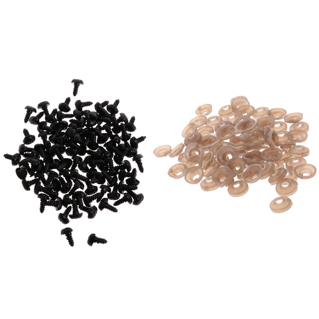 100 Piece Plastic Safety Nose with BACKS for Bear Dog Animal Toy DIY 10x13mm