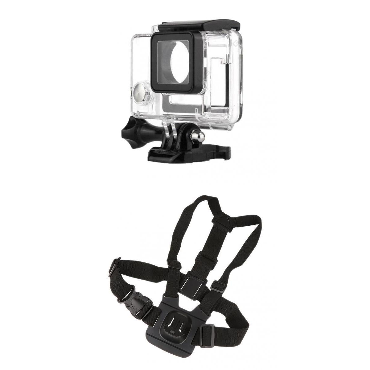 Adjustable Elastic Chest Body Belt Strap Mount+Housing Case for 4