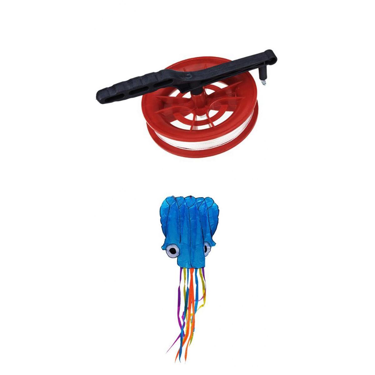 4m Octopus Kite Outdoor Wheel Kite Winder with 100m Twisted String Line Set