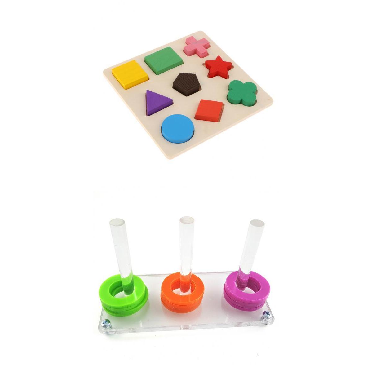 Bird Smart Play Toy Parrot Chewing Beak Game Rings Toy Blocks Puzzle Combo