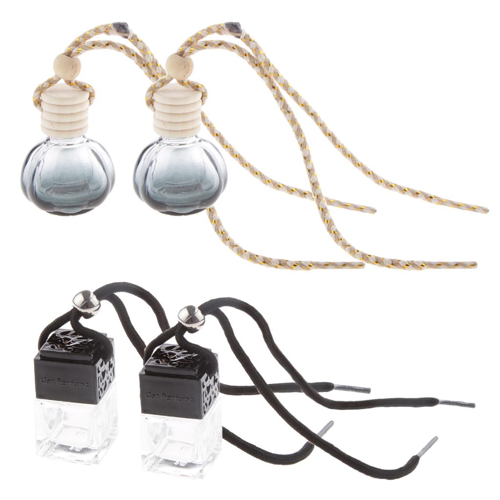 Charm Empty Glass Perfume Bottle Pendant for Car Hanging Decor Ornament Gift