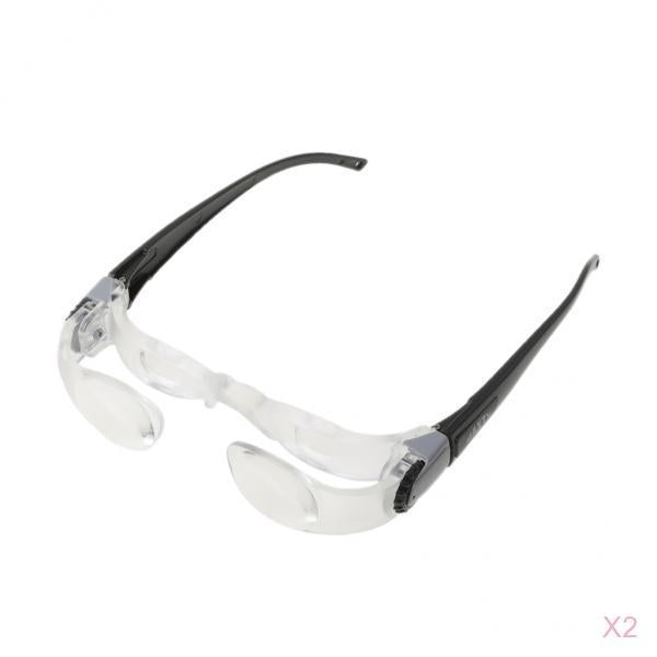 2 Pieces Max TV Television Magnifying Glasses 2.1X 0 to 300 Degree Goggles