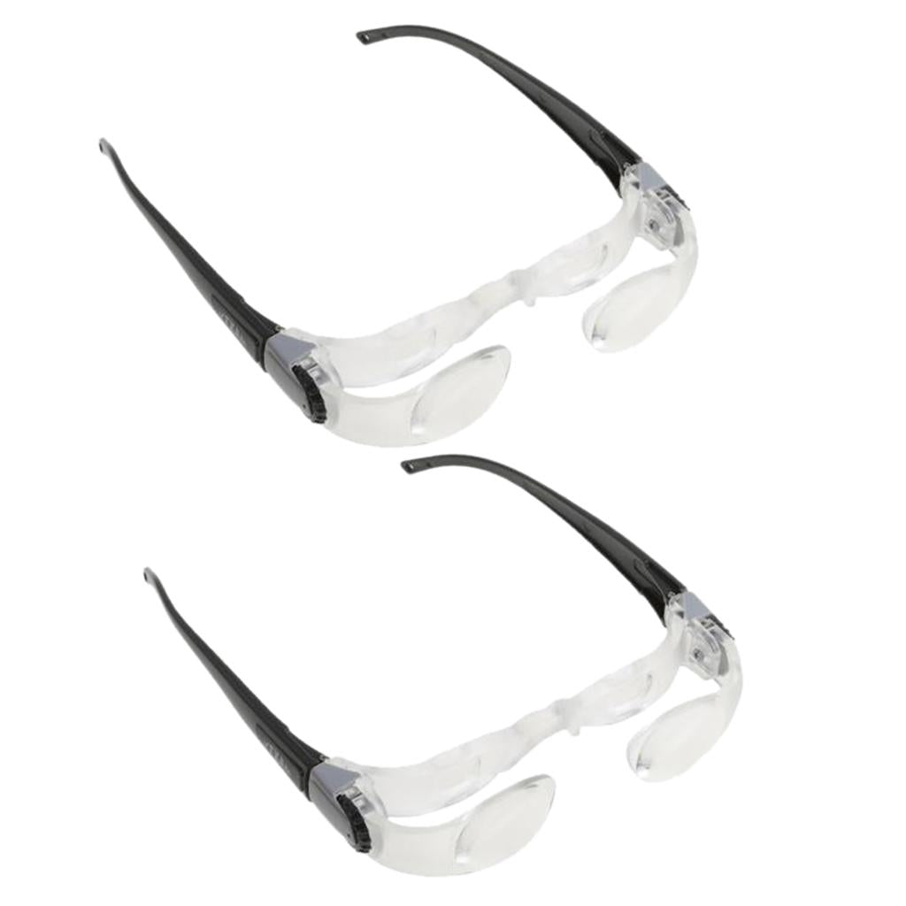 2 Pieces Max TV Television Magnifying Glasses 2.1X 0 to 300 Degree Goggles