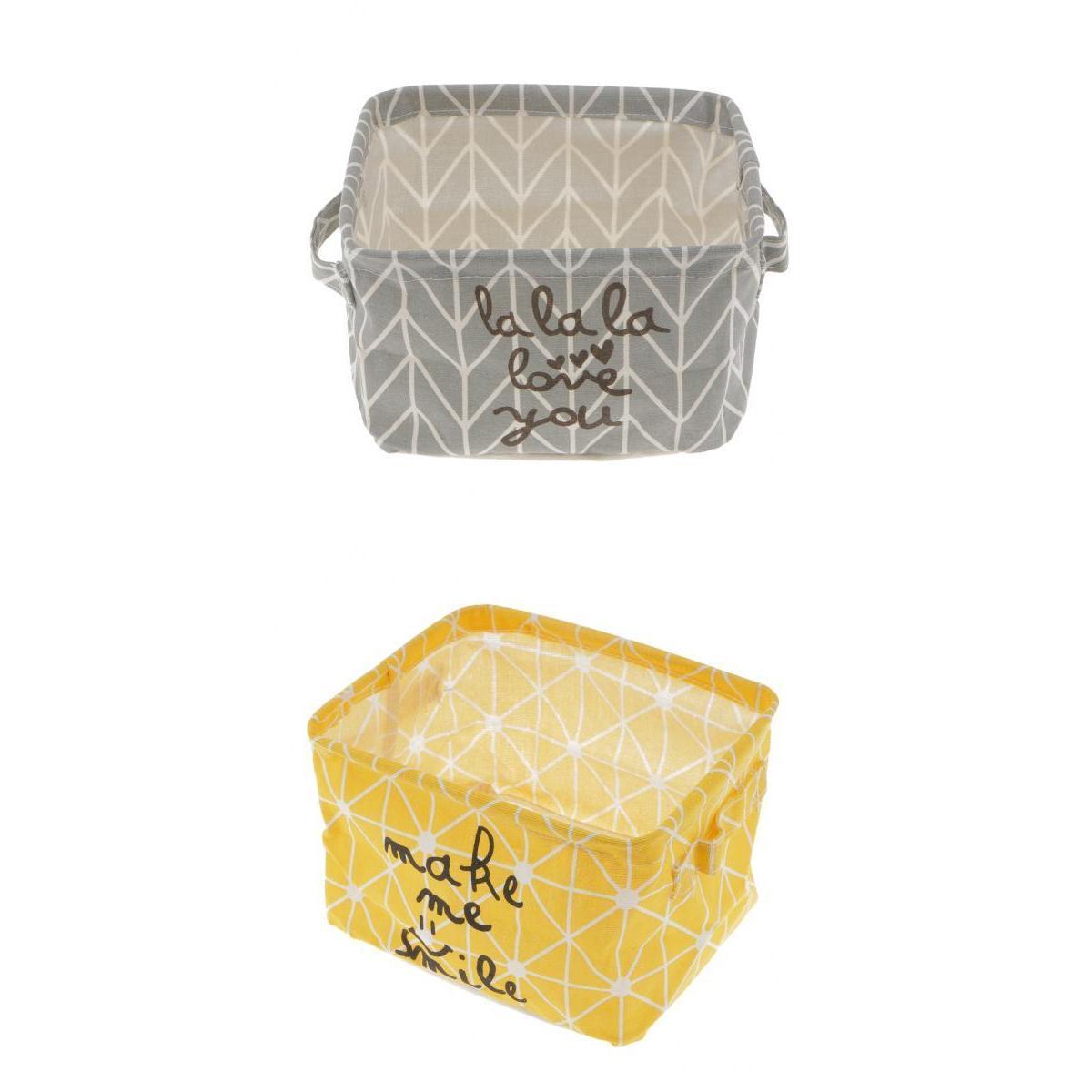 2 Pcs Foldable Storage Basket Toy Clothes Bucket Laundry Hamper Makeup Box