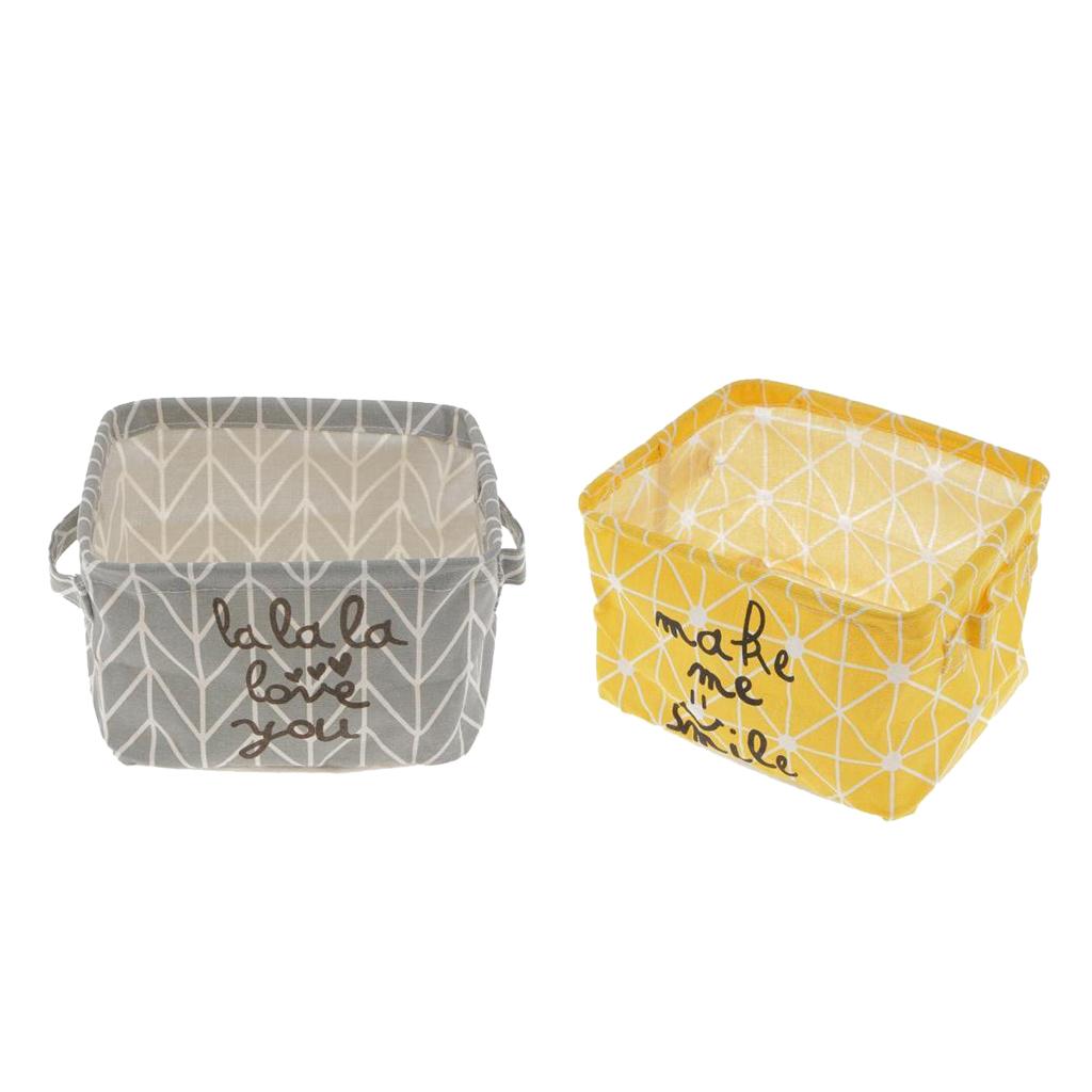 2 Pcs Foldable Storage Basket Toy Clothes Bucket Laundry Hamper Makeup Box