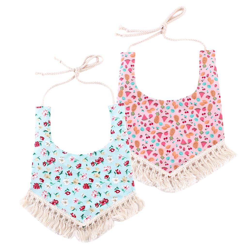2 Pcs Infant Baby Feeding Saliva Towel Dribble Triangle Bandana Bibs Stripe