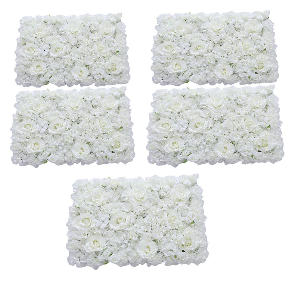 5 pieces Artificial Flower Wall Wedding Venue Flower Pillar Road Decor White