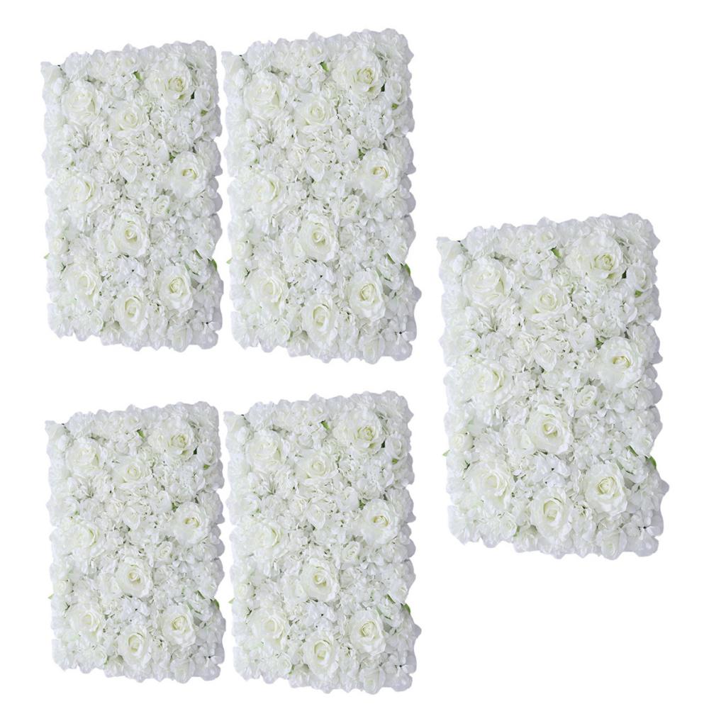 5 pieces Artificial Flower Wall Wedding Venue Flower Pillar Road Decor White