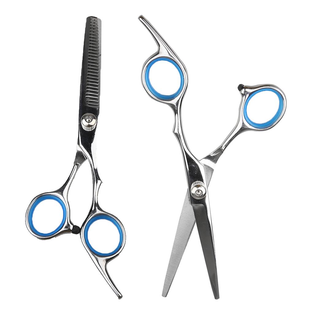 2 Pieces Barber Salon Hair Cutting Thinning Scissors Shears Hairdressing Set