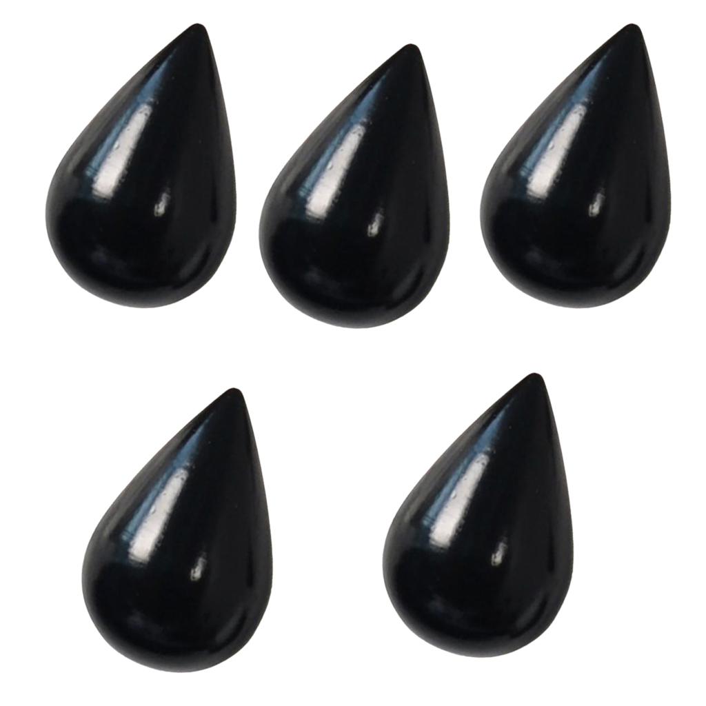 5 Piece Wall Hanger WaterDrop Bathroom Coat Hat Single Hook Holder Black