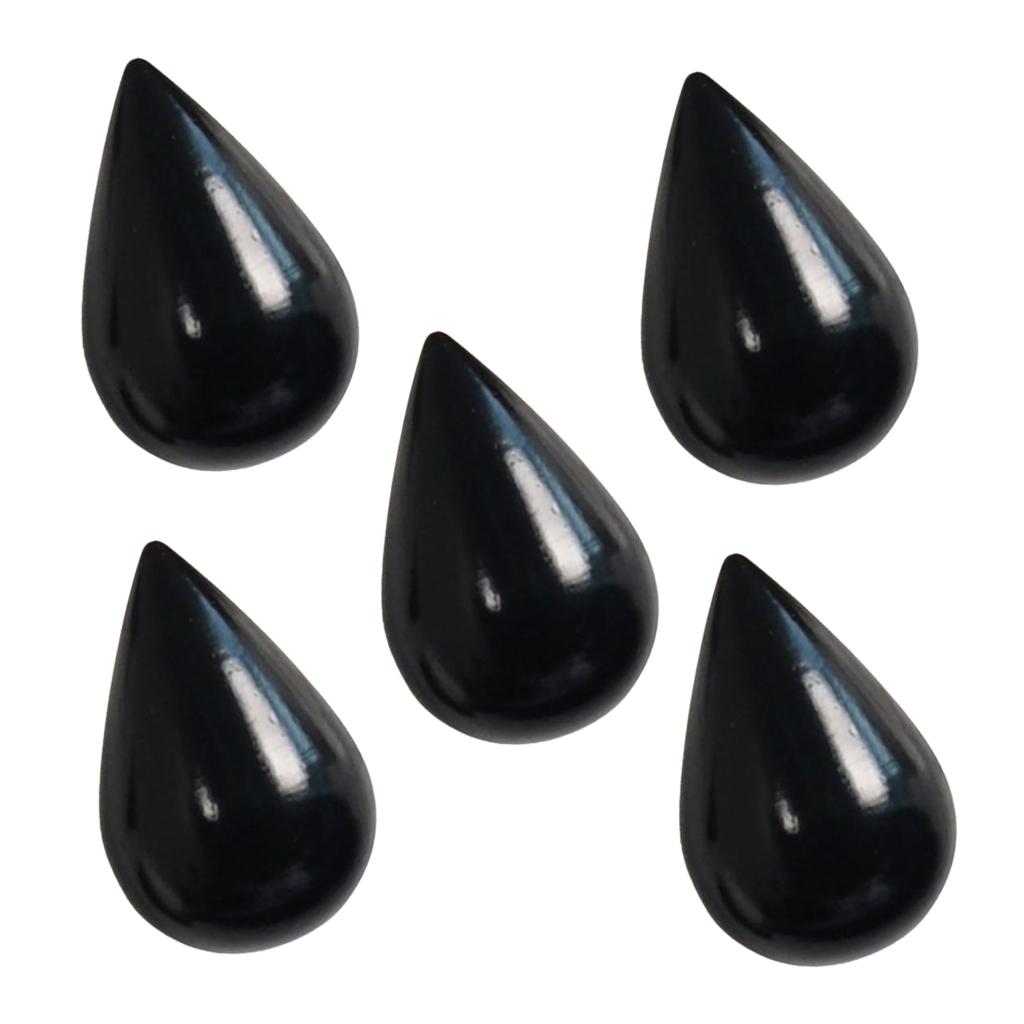 5 Piece Wall Hanger WaterDrop Bathroom Coat Hat Single Hook Holder Black