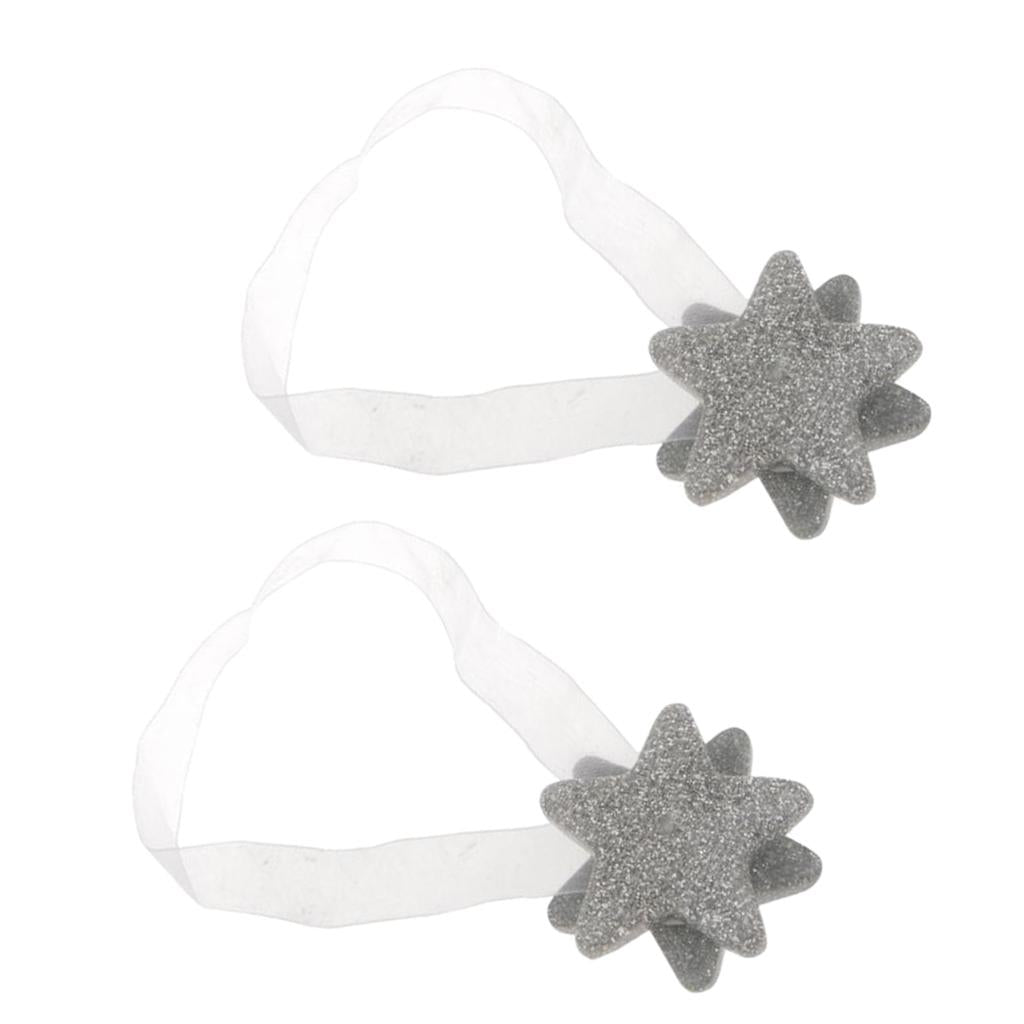 2 Set Curtain Tie Back Buckle Magnetic Tiebacks Drapery Holdbacks Clips Star