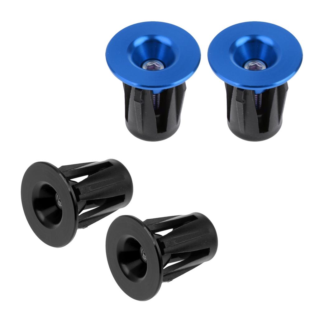 2 Pair Alloy Mountain Bicycle Handlebar Grips Cap Bike Handle Bar End Plugs