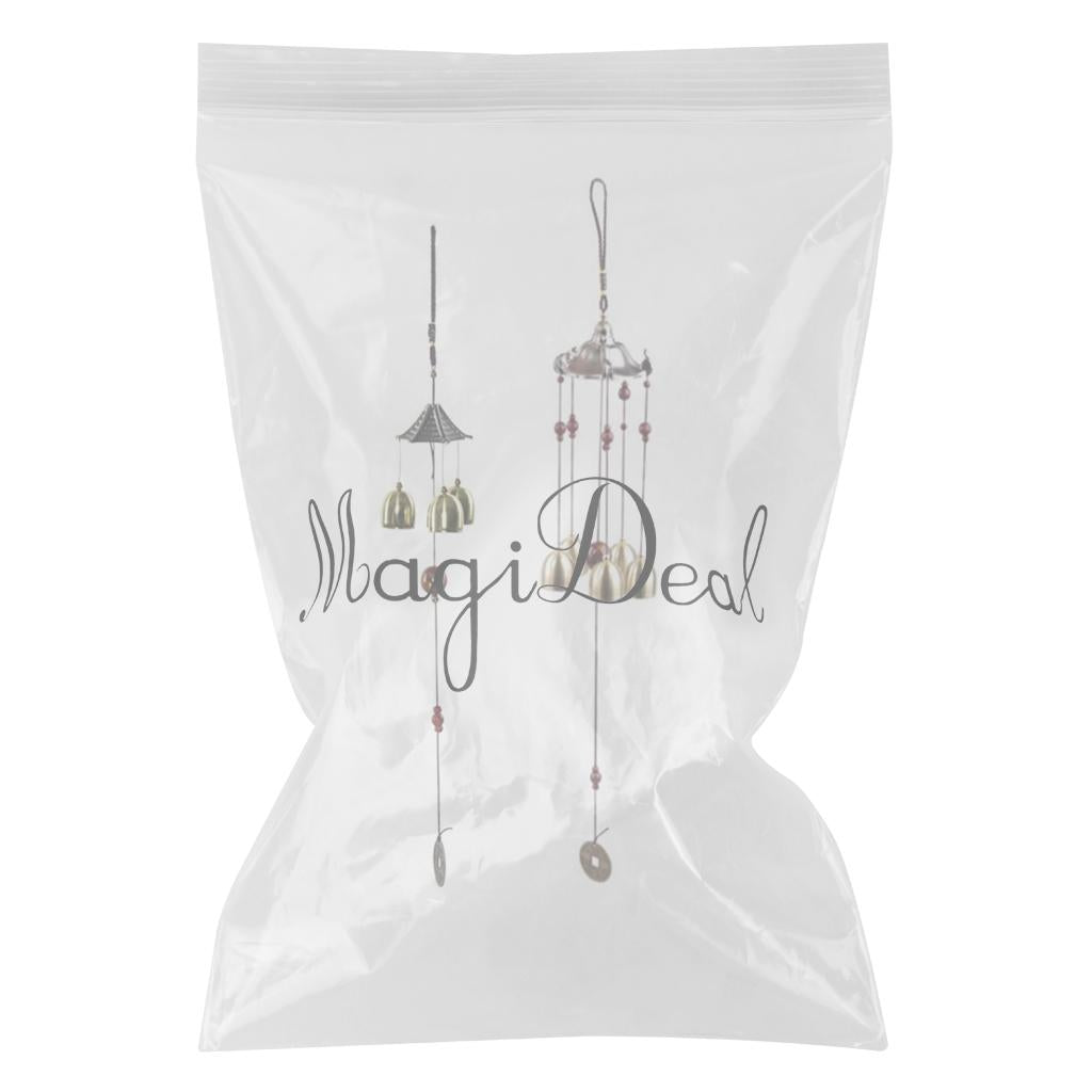 2Piece Bronze Big Metal Bells Wind Chime Feng Shui Home Garden Hanging Decor