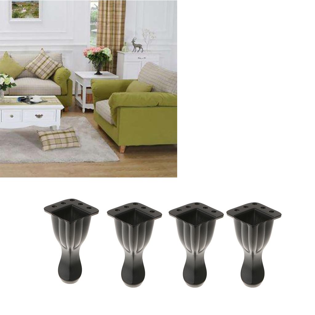 4 Piece Chrome Steel Adjustable Sofa Beds Cupboard Cabinet Kitchen Legs 80mm