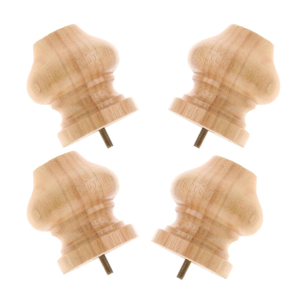 4 Pieces Wood Furniture Legs Sofa /Couch/Lounge/Chair/Bed Leg Feet 3# Raw