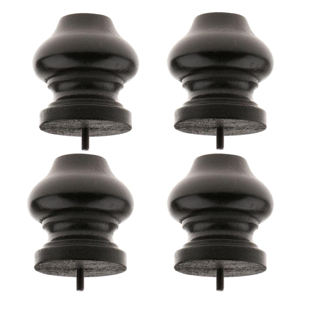 4 Pieces Wood Furniture Legs Sofa /Couch/Lounge/Chair/Bed Leg Feet 3# Black