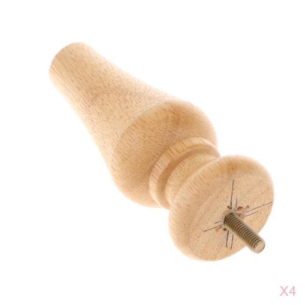 4 Pieces Wood Furniture Legs Sofa /Couch/Lounge/Chair/Bed Leg Feet 5# Raw