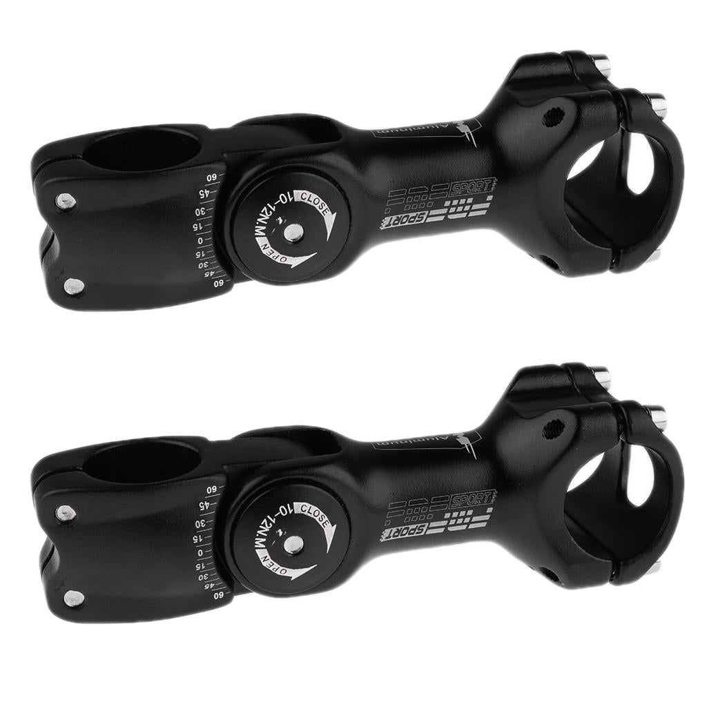 2pcs Bicycle Stem Angle Adjustable MTB Road Bike Handlebar Stem 31.8 x 110mm