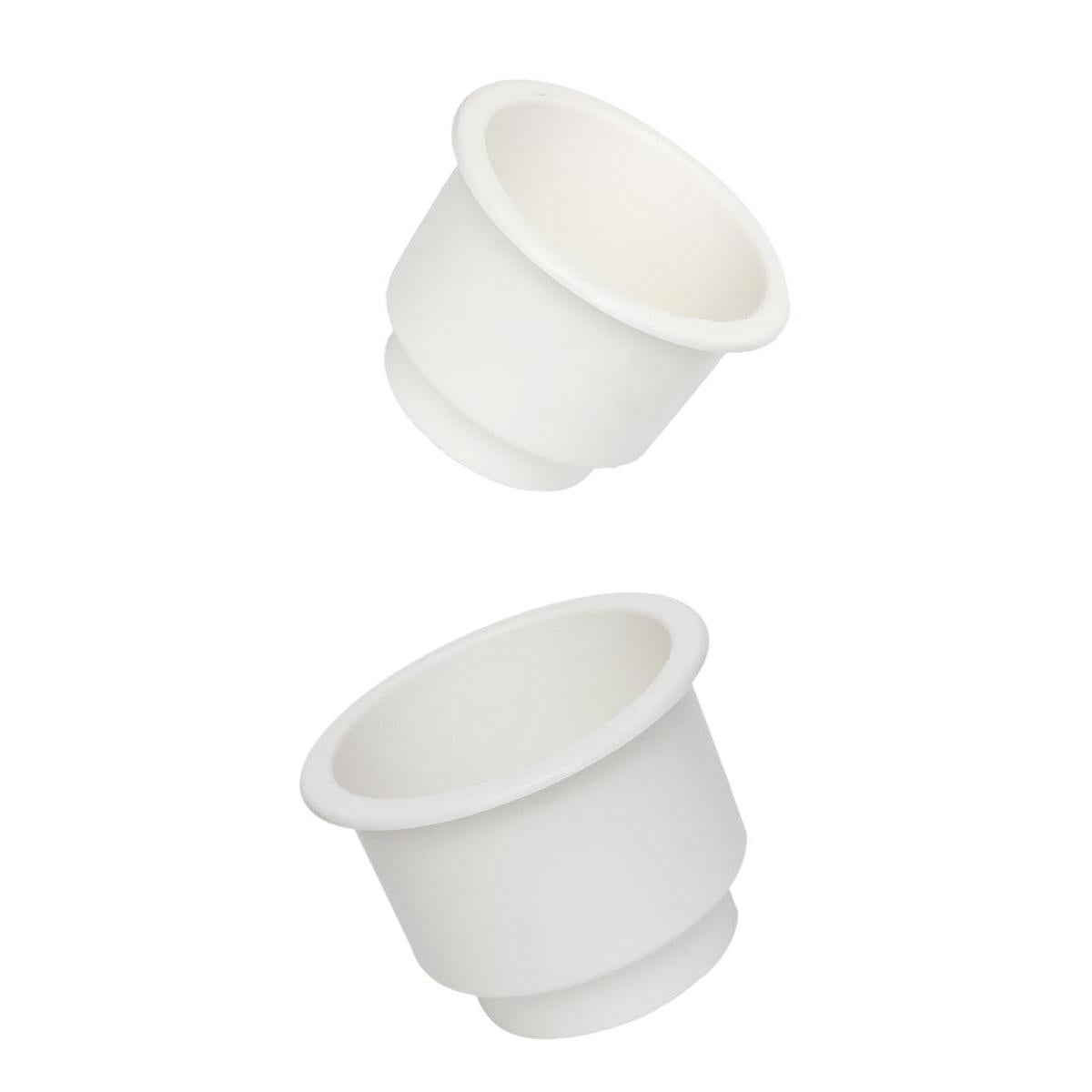 2 Pieces White Recessed Cup Drink Holder for Marine Boat Car RV