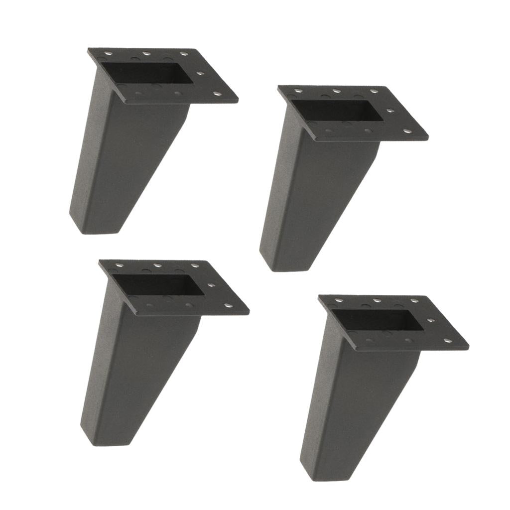 4xMetal Furniture Sofa Leg Anti-damp Feet for Couch Chair Cabinet 10cm BLK