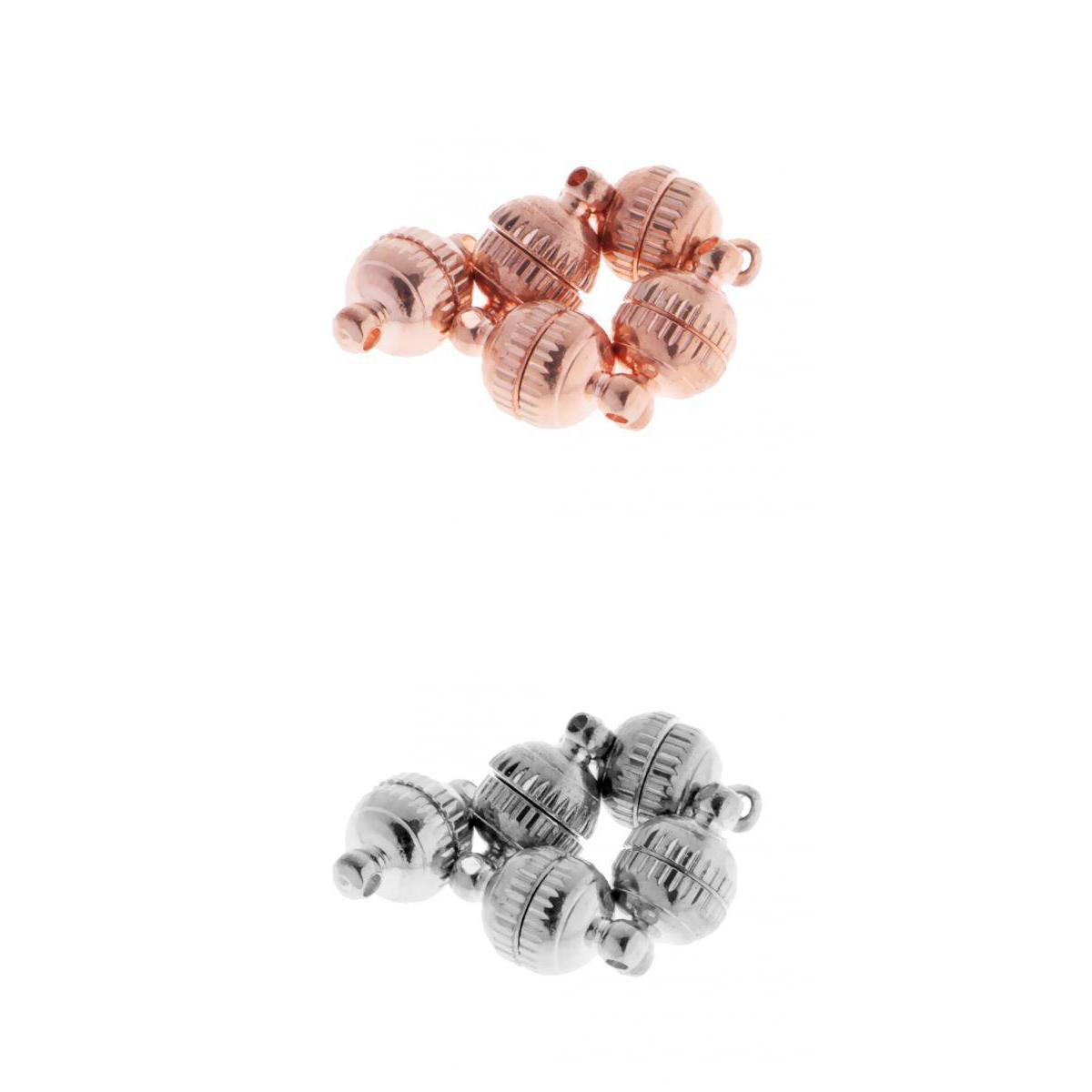 10 Sets 8mm Round Ball Brass Magnetic Clasps Hook Jewelry Making Finding