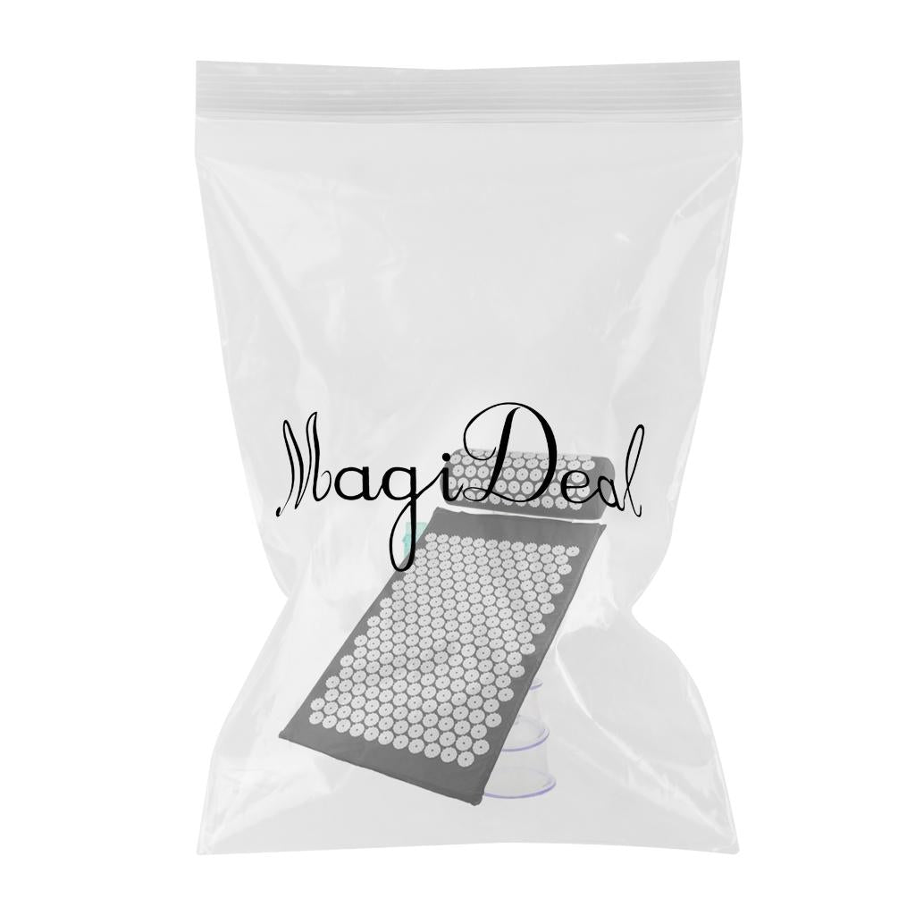 Acupressure Mat Pillow Back Neck Pain Relief + 6 Cups Vacuum Suction Cupping