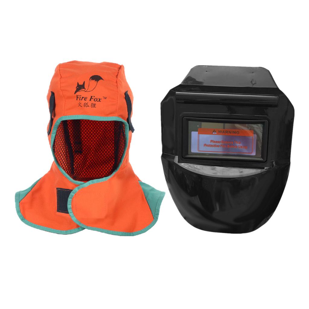 Adjustable Welding Helmet & Safey Helmet Welding Neck Protective Orange set