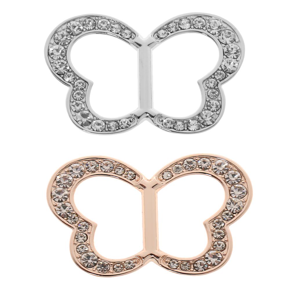 2pcs Crystal Butterfly Scarf Ring Scarf Jewelry Gift for Valentine's Day