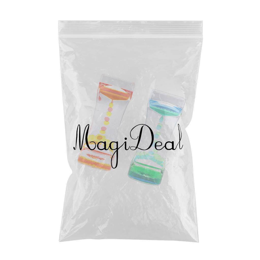 2Pieces Floating Color Mix Oil Liquid Bubbler Motion Timer Hour Glass Decor