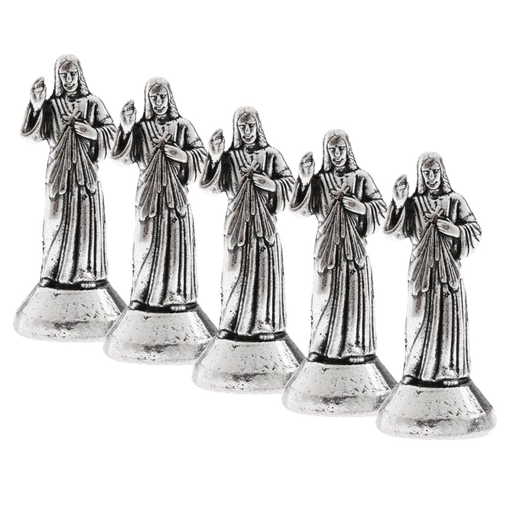 5 Pieces Mini Jesus Holy Religious Figurine Magnetic Decoration Statue 5cm