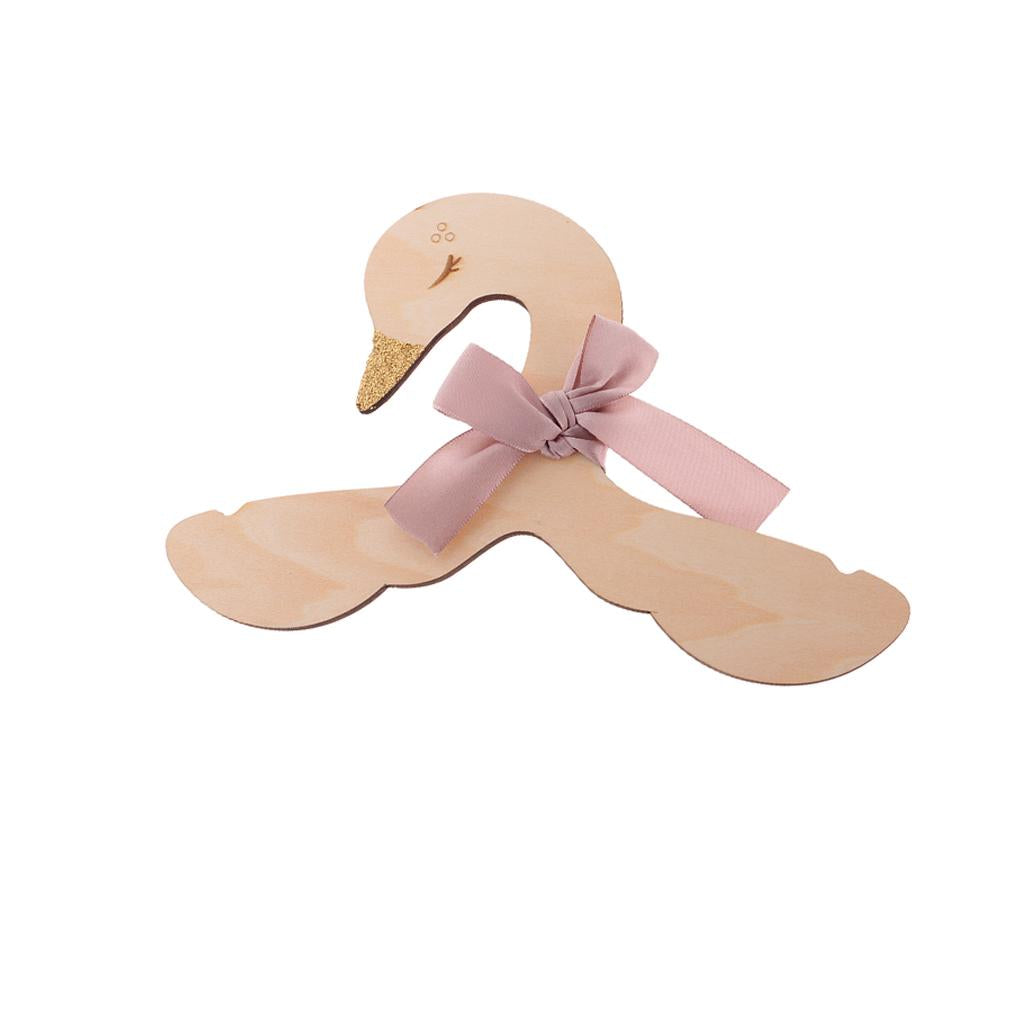 6x Cut Swan Pink Bow Baby Kids Room Nursery Wooden Coat Clothes Hook Hanger