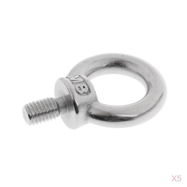 5 Pieces M8 Stainless Steel DIN 580 Machine Shoulder Lift Eye Bolt Marine