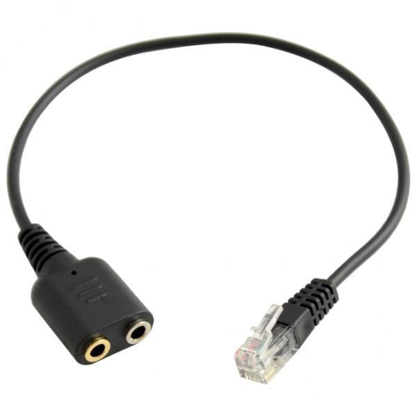 5Pieces Dual 3.5mm to RJ9 Jack Adapter Convertor Headset Telephone Use Cable