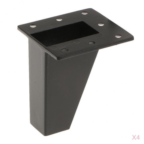 4Pcs Metal Furniture Sofa Leg Anti-damp Feet for Couch Chair Cabinet 8cm BLK