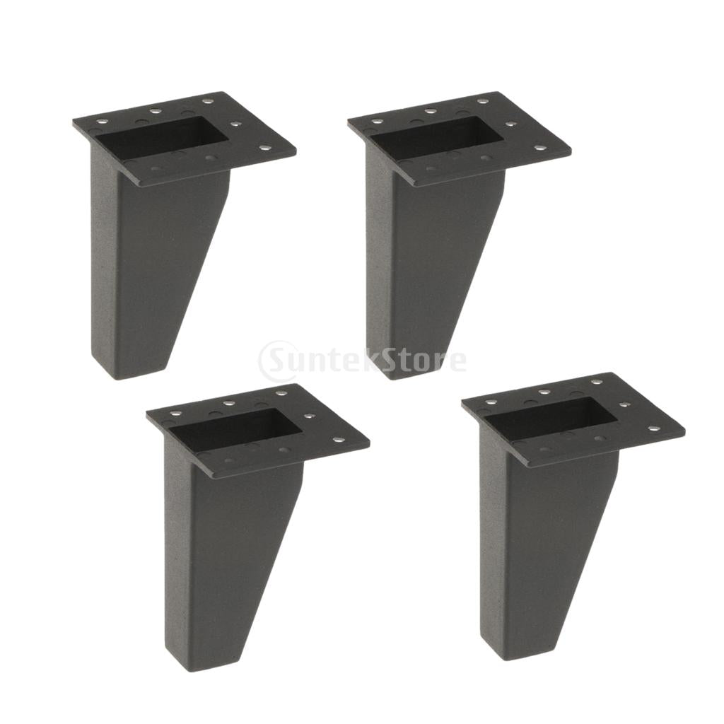 4Pcs Metal Furniture Sofa Leg Anti-damp Feet for Couch Chair Cabinet 8cm BLK