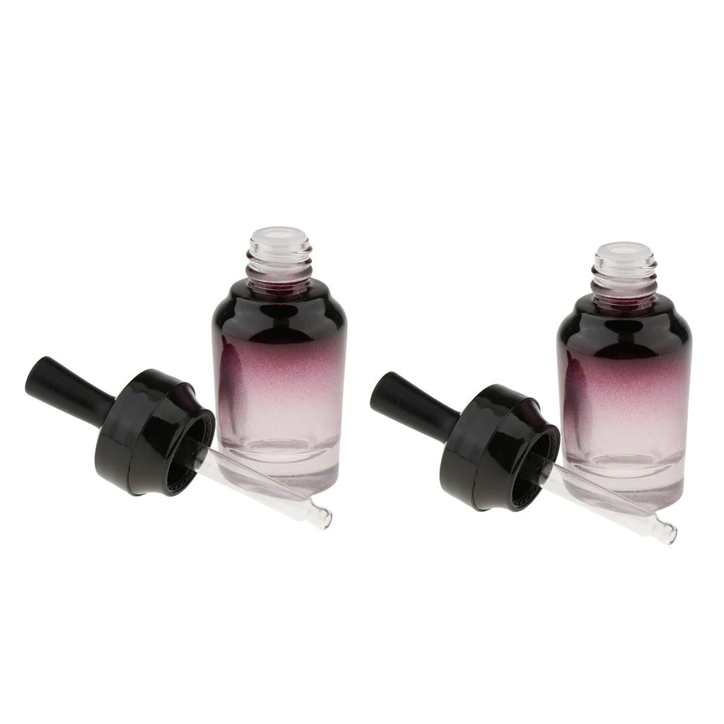 2 x Empty Glass Eye Dropper Bottles Essential Oil Perfume Pipette Vials 20ml