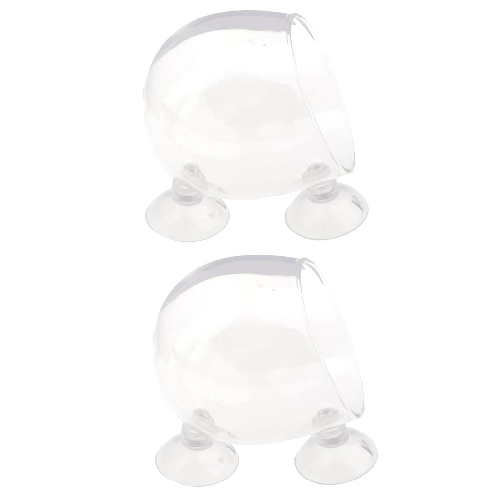 2Piece Aquatic Plant Glass Cup Pot for Aquarium Aquascaping Fish Tank Holder