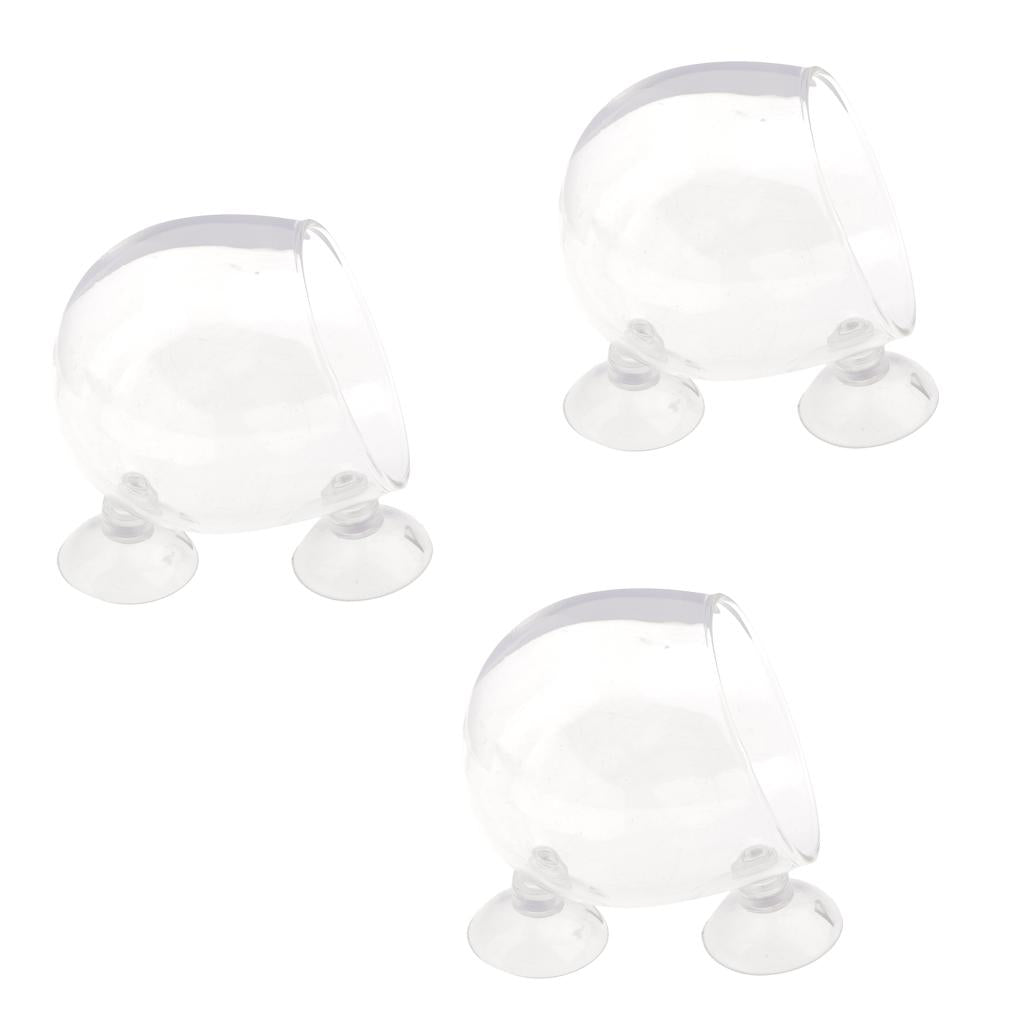 3Piece Aquatic Plant Glass Cup Pot for Aquarium Aquascaping Fish Tank Holder