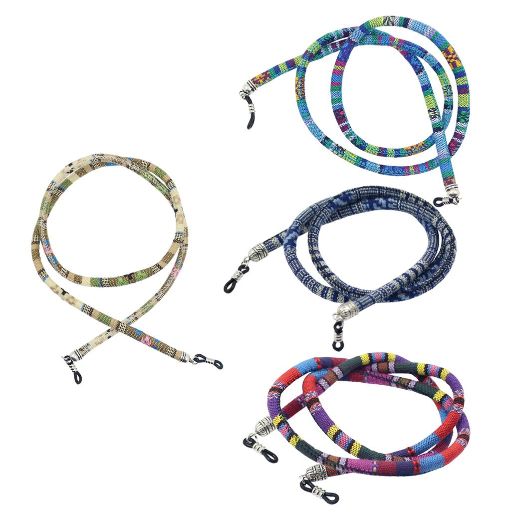 4 Pieces Bohemian Style Cotton Eyeglasses Cord Rope Sunglasses Holder Strap
