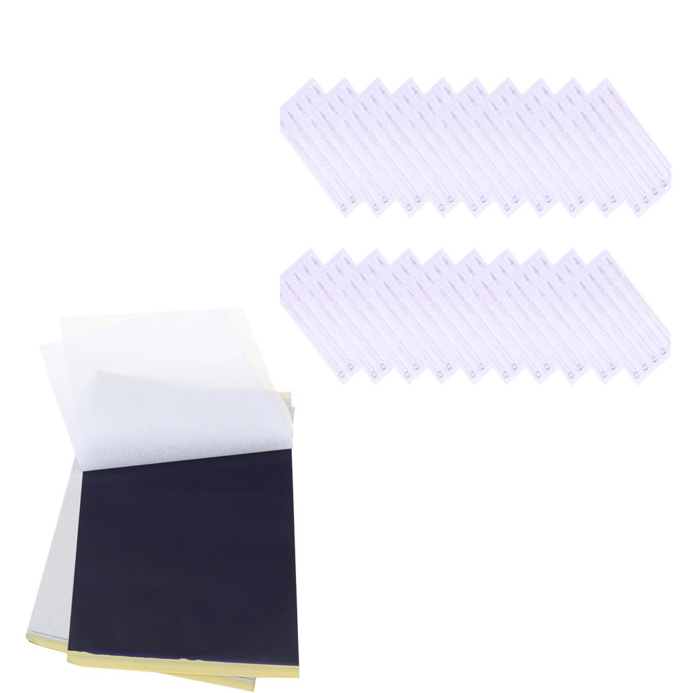 100Pcs Mix Disposable Tattoo Needles RL RS M1 + 10pcs Tattoo Transfer Paper