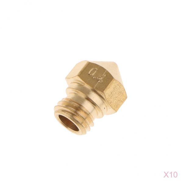 10X Brass Extruder Nozzle Copper Print Head for MK10 1.75mm 3D Printer 0.4mm