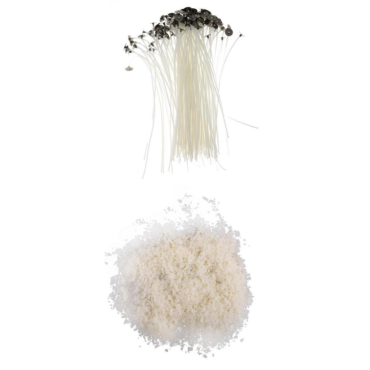 500g 100% Pure Soy Wax Flakes + 20cm Pre Waxed Wicks for Candle Making