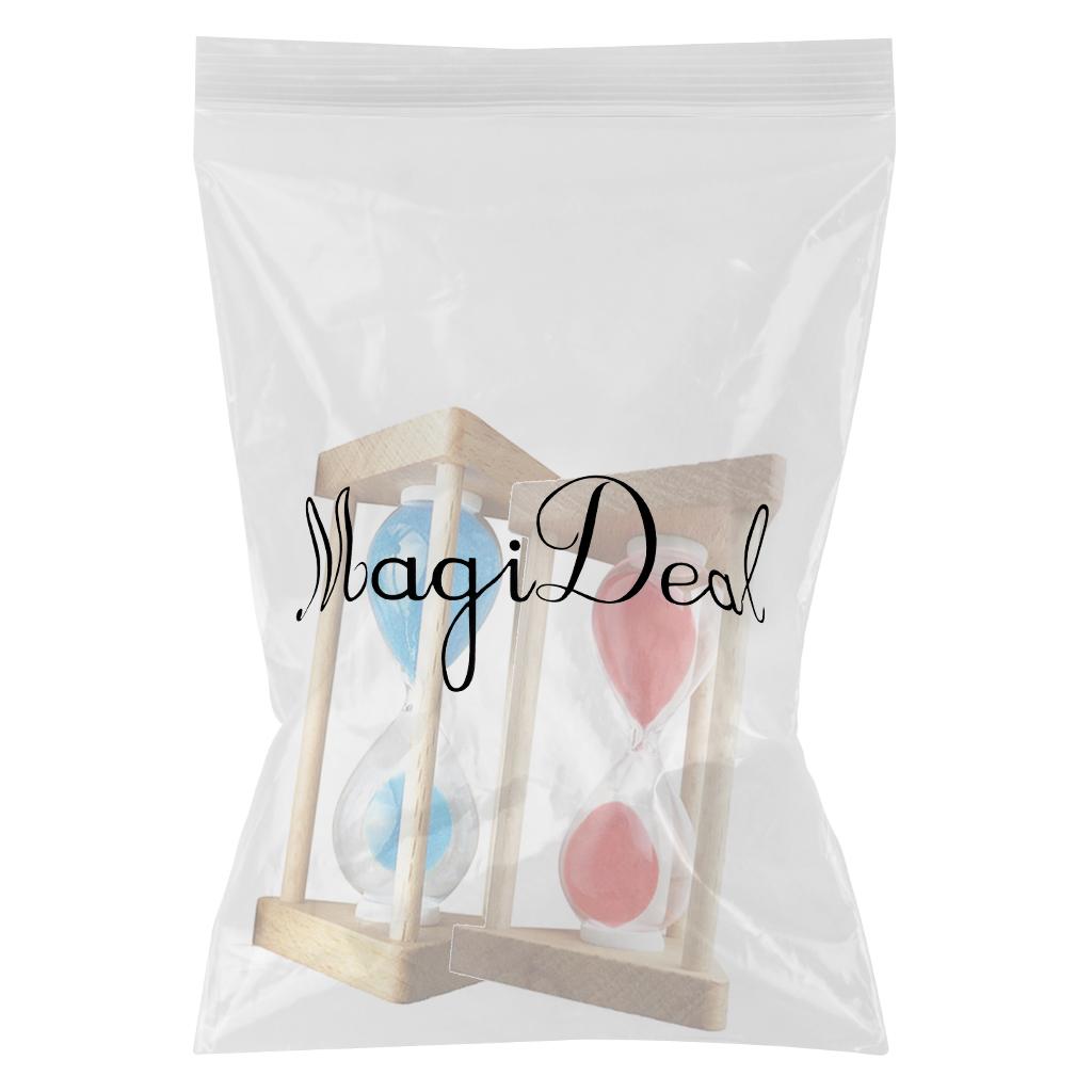2 Pieces 3 Minutes Wooden Frame Sandglass Hourglass Sand Timer Clock Decor