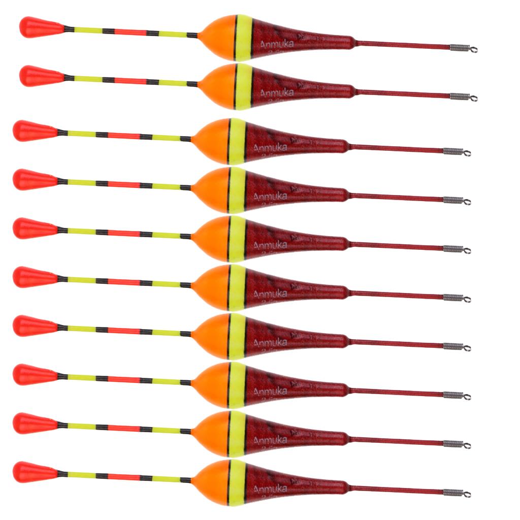 10 Pieces 2.5g Fishing Paulownia Wood Floats Bobbers Carp Coarse Fishing Red