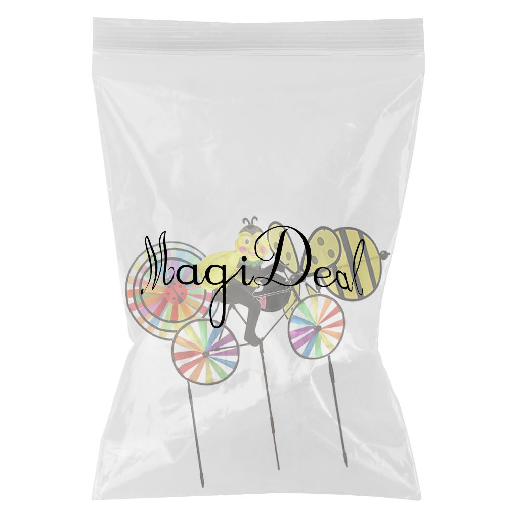 3 Pieces Rainbow 3D Windmill Wind Rotator Whirligig Wheel Yard Garden Decor
