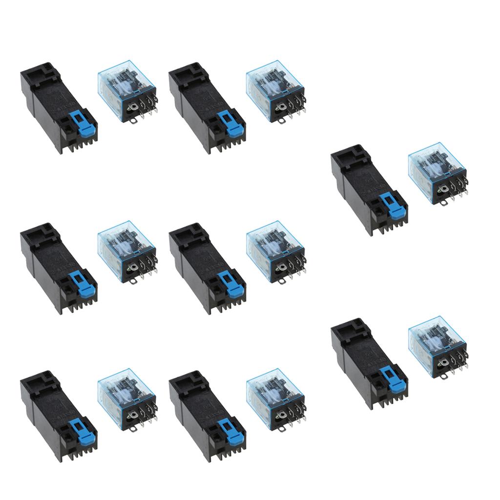 8pcs Relay LY2NJ 12V DC Small Relay 5A 8PIN Coil DPDT