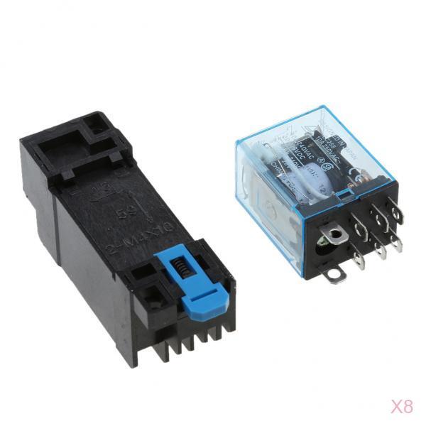8pcs Relay LY2NJ 12V DC Small Relay 5A 8PIN Coil DPDT